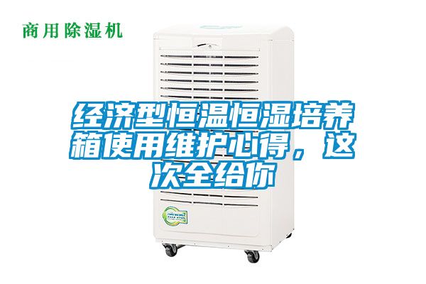 經濟型恒溫恒濕培養箱使用維護心得，這次全給你